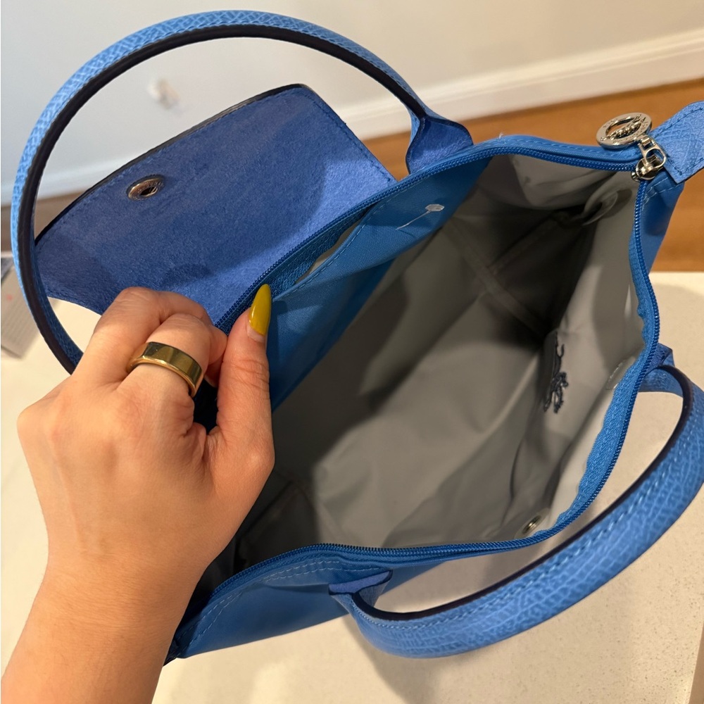 SMALL LONGCHAMP LE PLIAGE ORIGINAL TOP HANDLE BAG CORNFLOWER BLUE - Picture 3 of 5